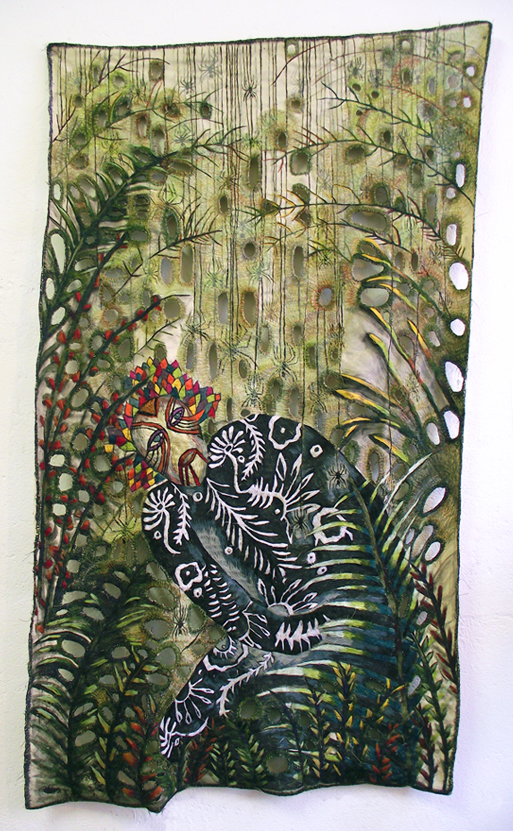 Zoi Gaitanidou, Mute, 2013, Acrylic and thread on cotton